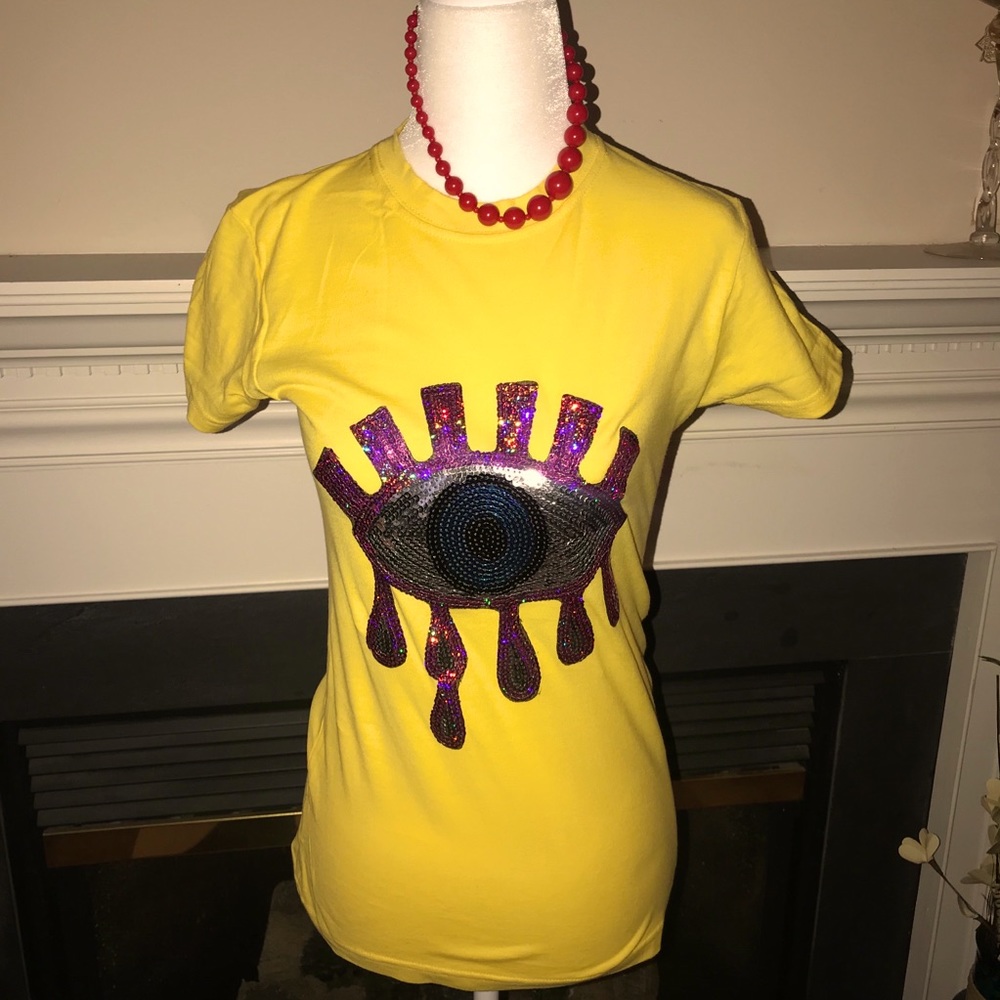 Yellow Talisman Eye Short Sleeve Graphic T-shirt
